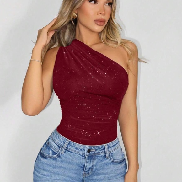 Draped One Shoulder Bodysuit - Picture 1 of 2